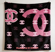 Neon Pink Chanel CC Logo Flannel Throw Blanket IMG_7113